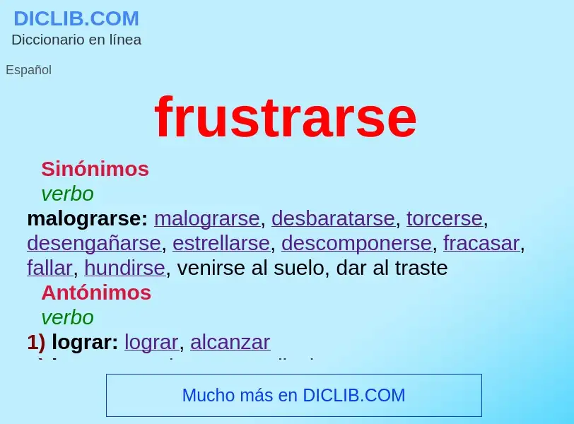 Что такое frustrarse - определение