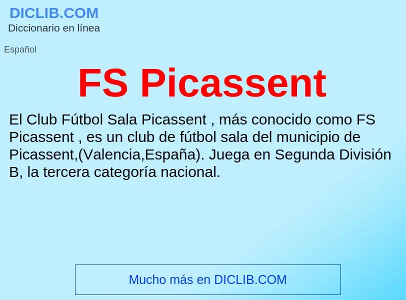 What is FS Picassent - definition