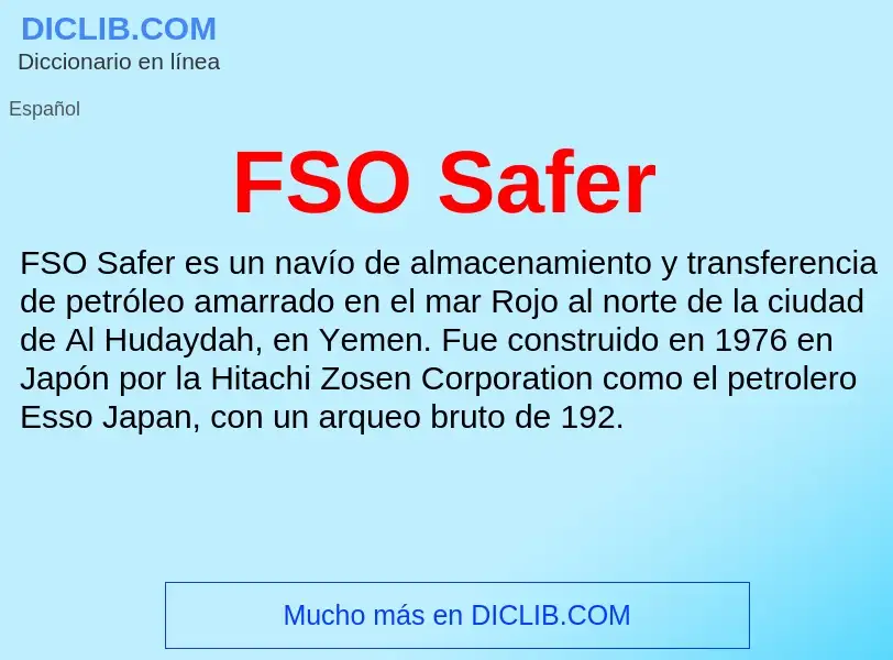 Что такое FSO Safer - определение