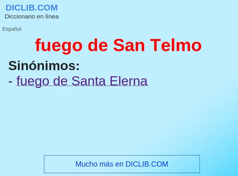 Wat is fuego de San Telmo - definition