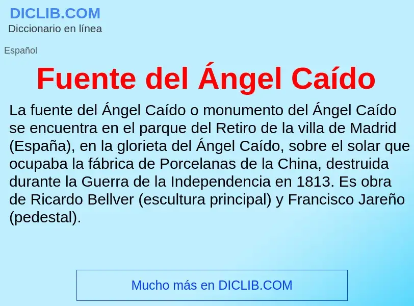 Che cos'è Fuente del Ángel Caído - definizione