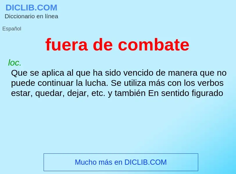 What is fuera de combate - meaning and definition