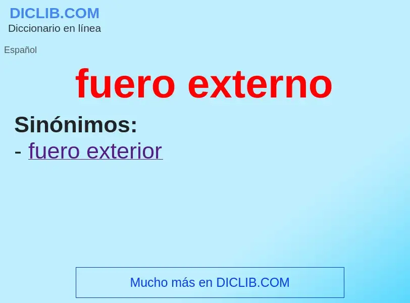 What is fuero externo - meaning and definition