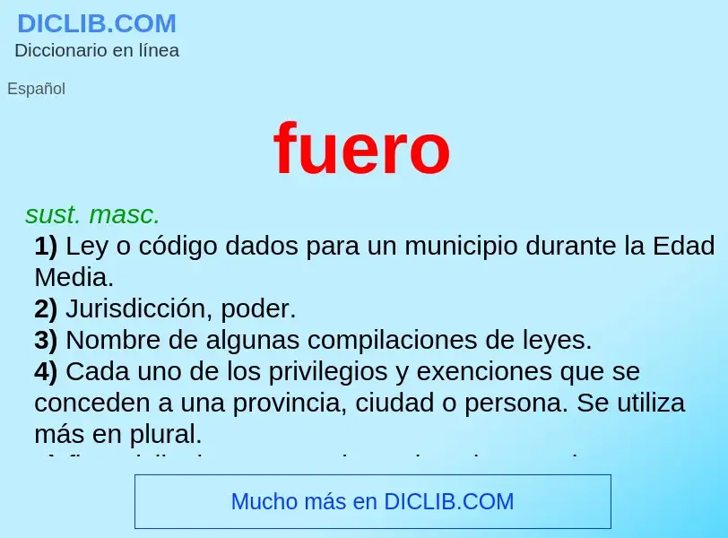 What is fuero - definition