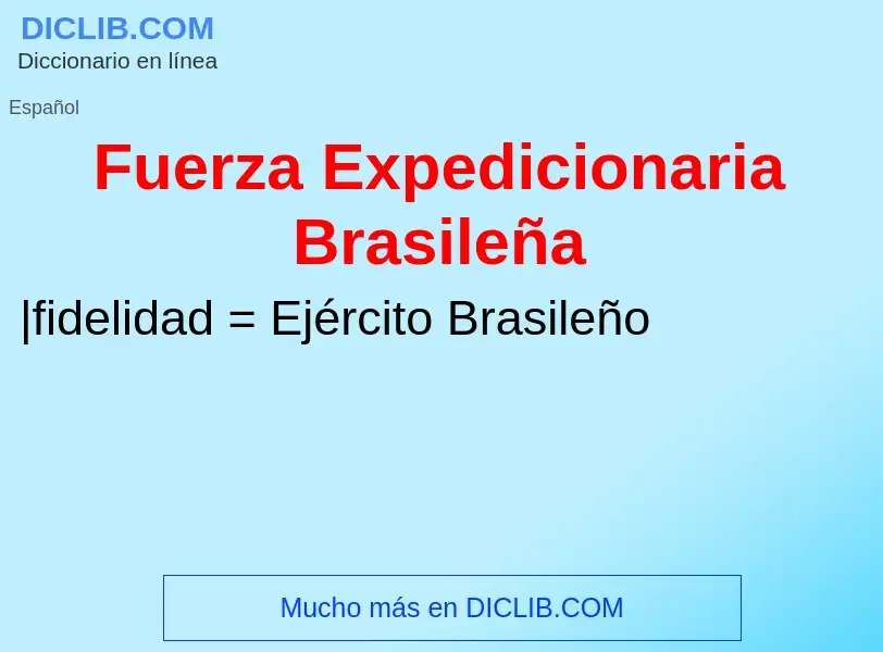 Was ist Fuerza Expedicionaria Brasileña - Definition