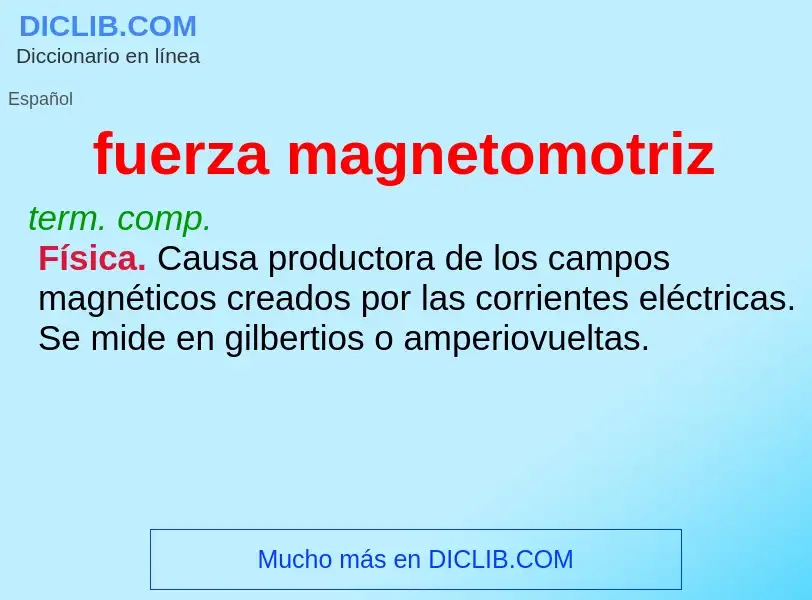 Was ist fuerza magnetomotriz - Definition