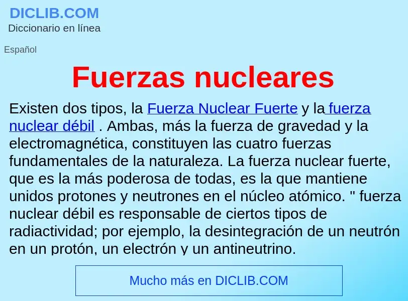 ¿Qué es Fuerzas nucleares? - significado y definición