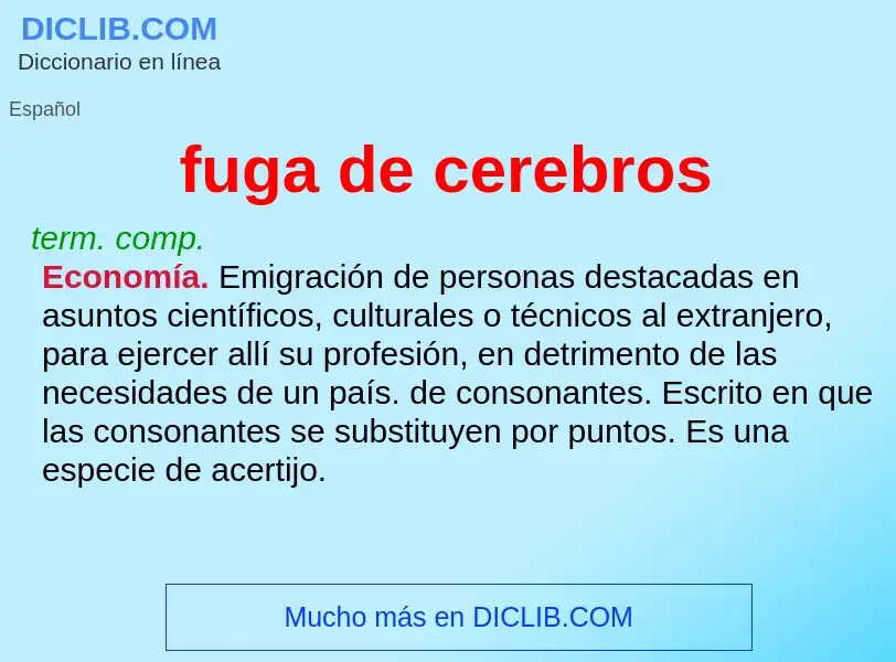 Wat is fuga de cerebros - definition