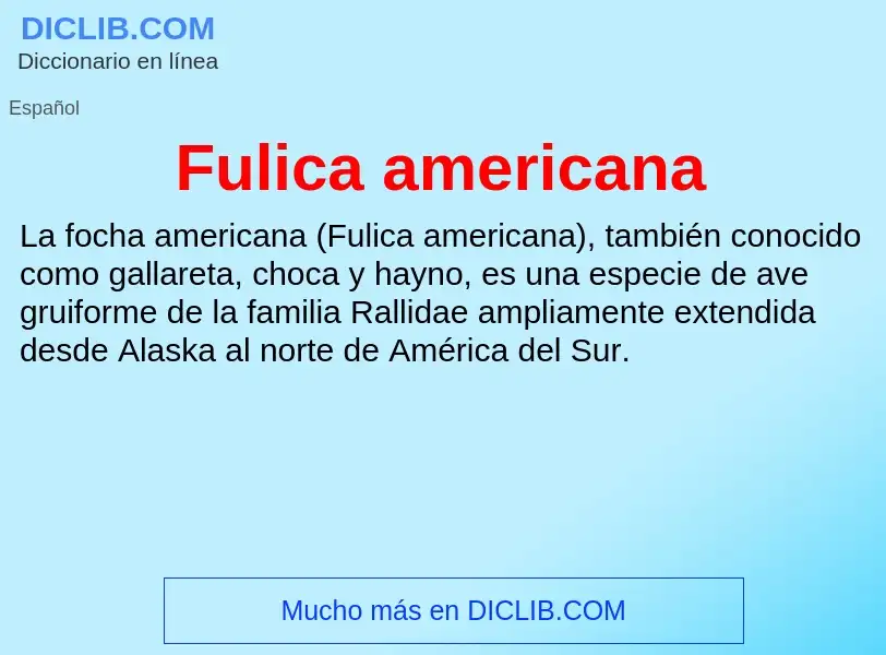 O que é Fulica americana - definição, significado, conceito