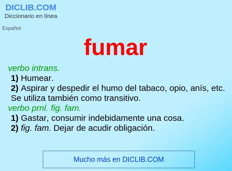 What is fumar - meaning and definition