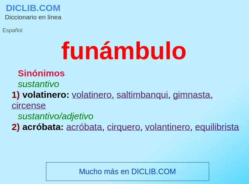 What is funámbulo - definition