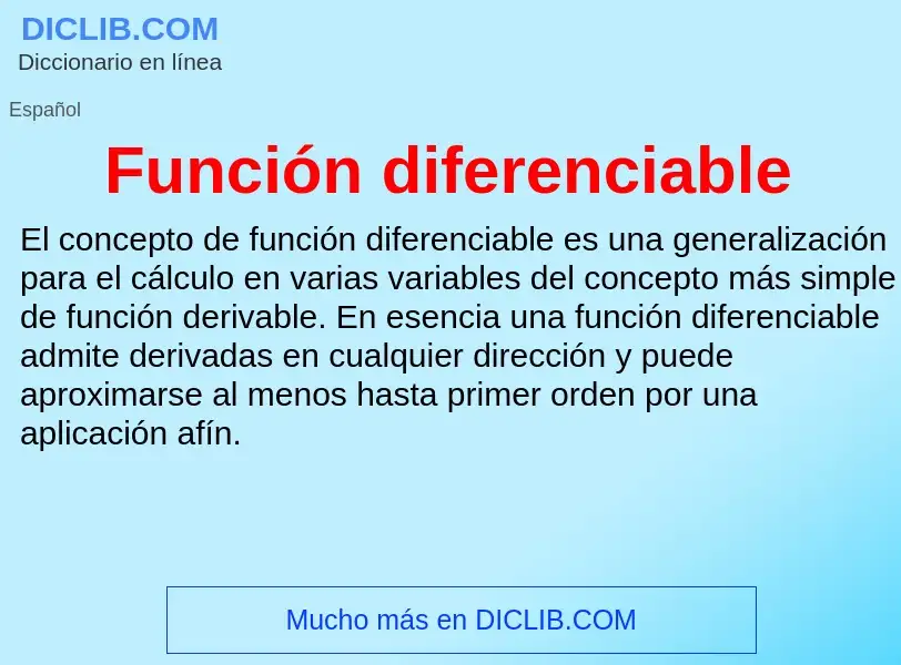 Что такое Función diferenciable - определение