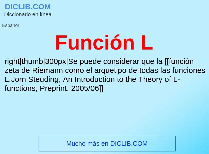 O que é Función L - definição, significado, conceito