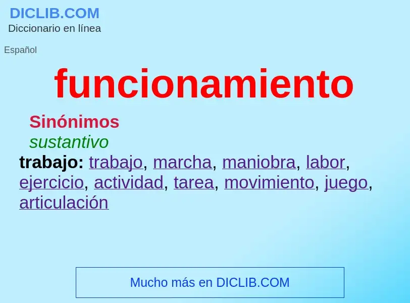 What is funcionamiento - meaning and definition