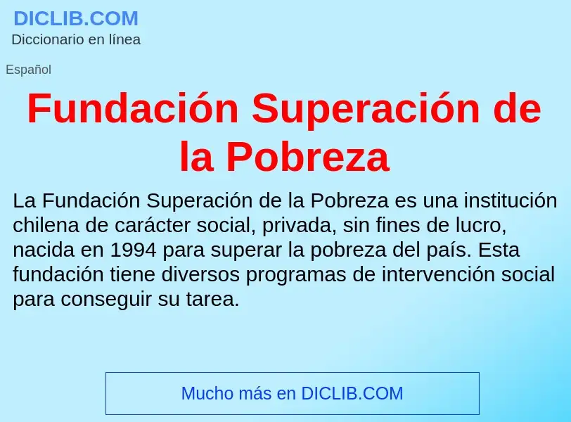 What is Fundación Superación de la Pobreza - meaning and definition