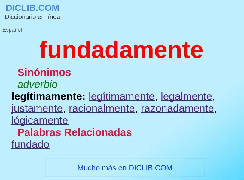 What is fundadamente - meaning and definition