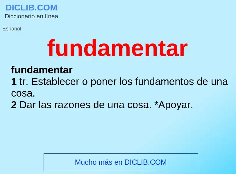 What is fundamentar - meaning and definition