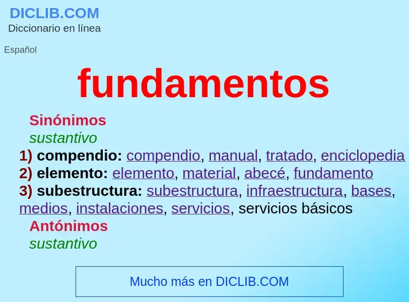 ¿Qué es fundamentos? - significado y definición