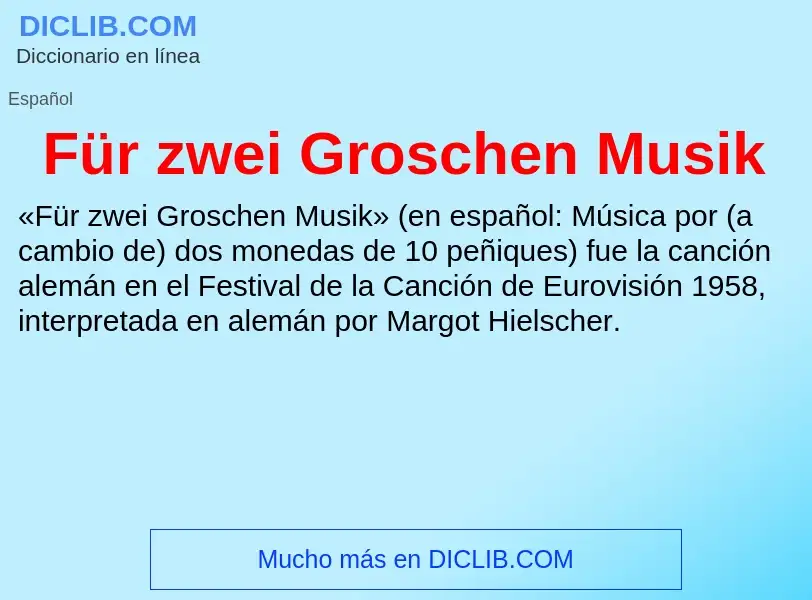 Wat is Für zwei Groschen Musik - definition