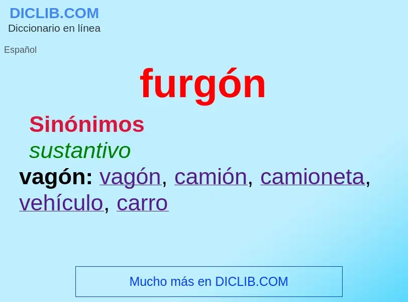 What is furgón - definition