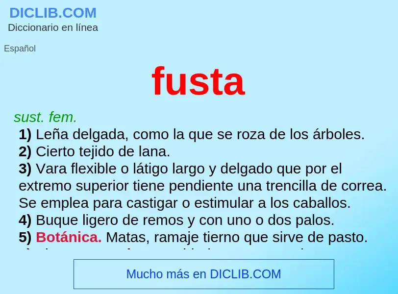 What is fusta - meaning and definition