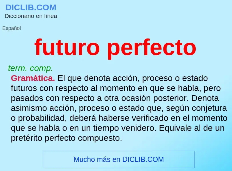 ¿Qué es futuro perfecto? - significado y definición