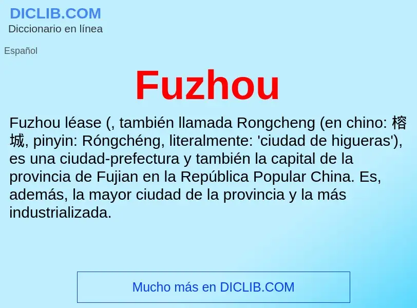 What is Fuzhou - definition