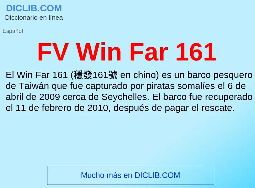 Che cos'è FV Win Far 161 - definizione