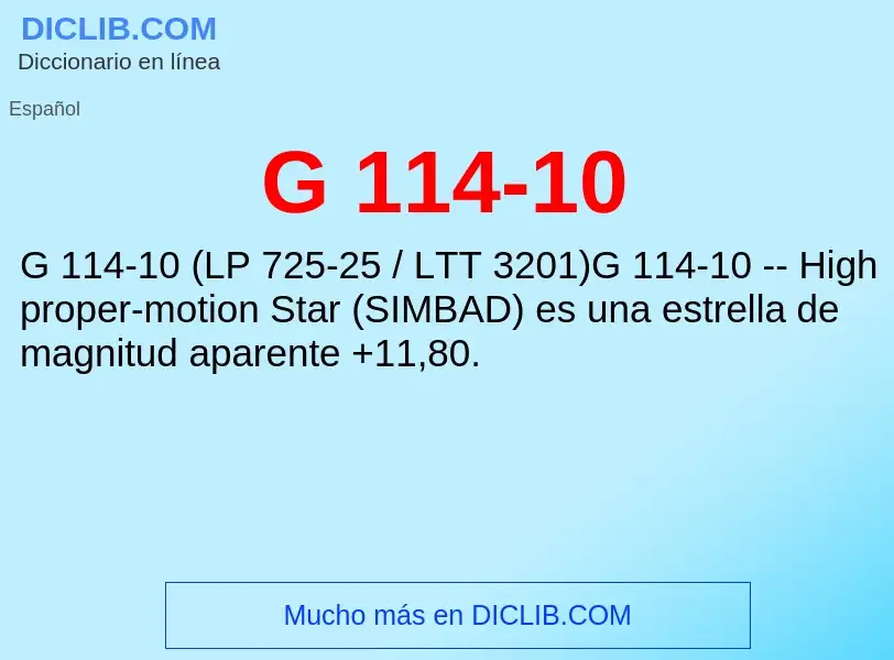 O que é G 114-10 - definição, significado, conceito