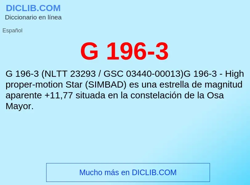 O que é G 196-3 - definição, significado, conceito