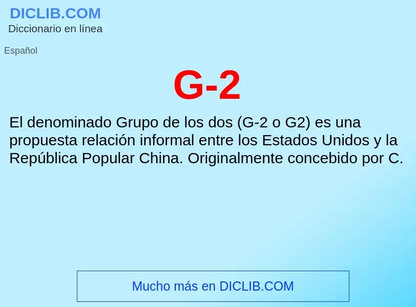 O que é G-2 - definição, significado, conceito