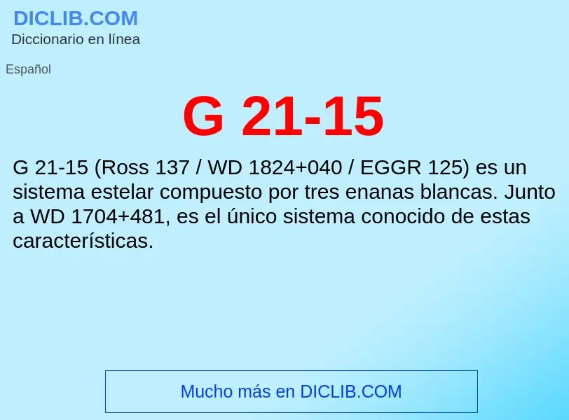 O que é G 21-15 - definição, significado, conceito