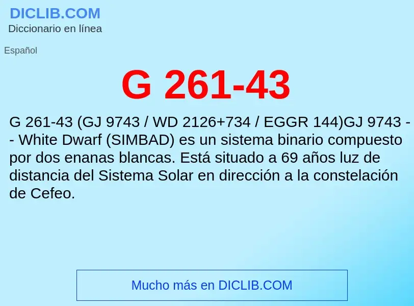 Wat is G 261-43 - definition