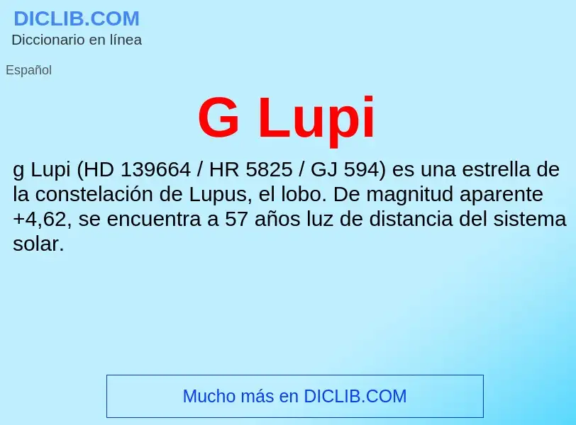 O que é G Lupi - definição, significado, conceito