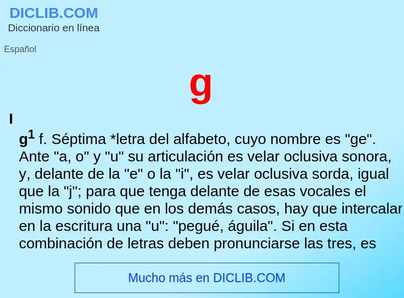 O que é g - definição, significado, conceito