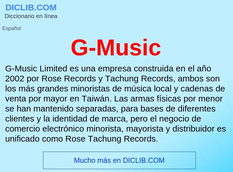 O que é G-Music - definição, significado, conceito