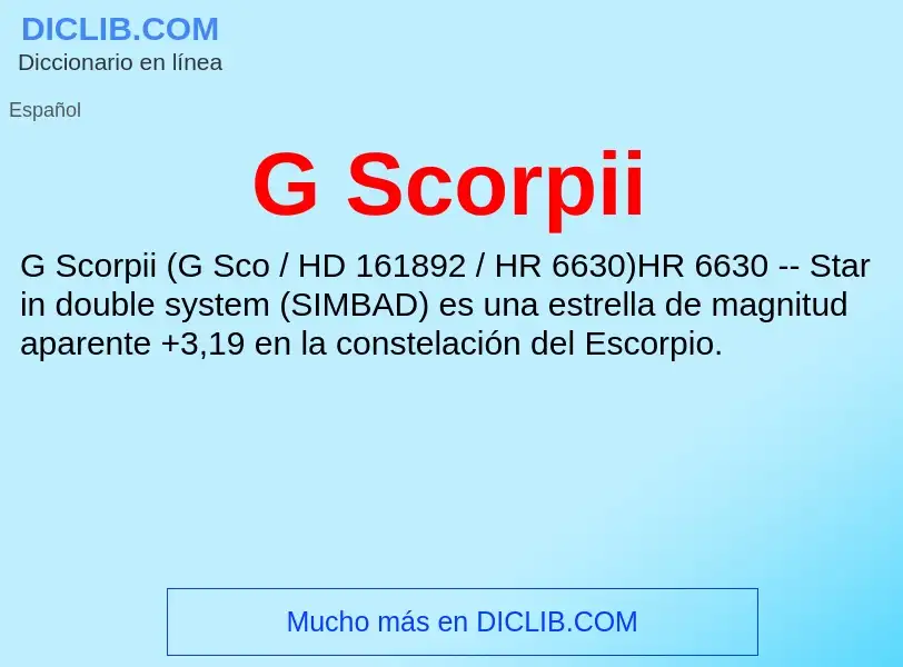 O que é G Scorpii - definição, significado, conceito