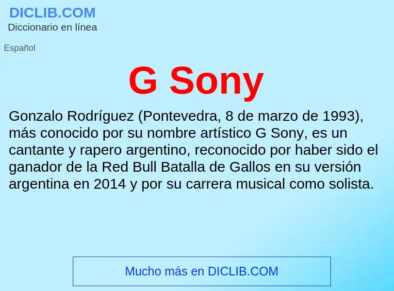 O que é G Sony - definição, significado, conceito