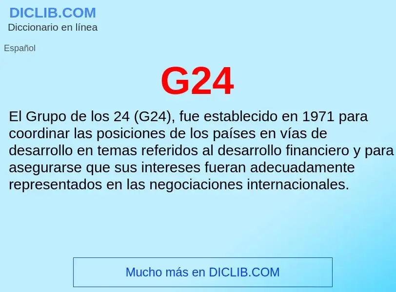 ¿Qué es G24? - significado y definición