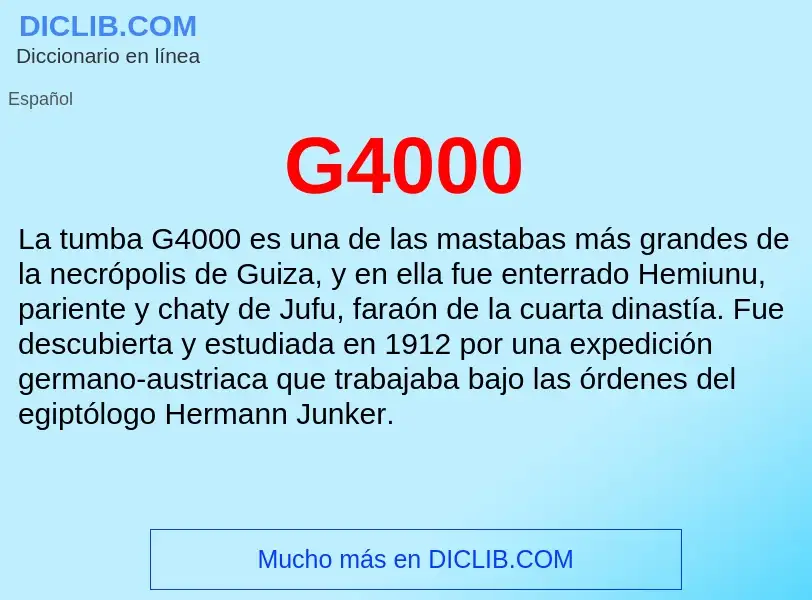 Qu'est-ce que G4000 - définition