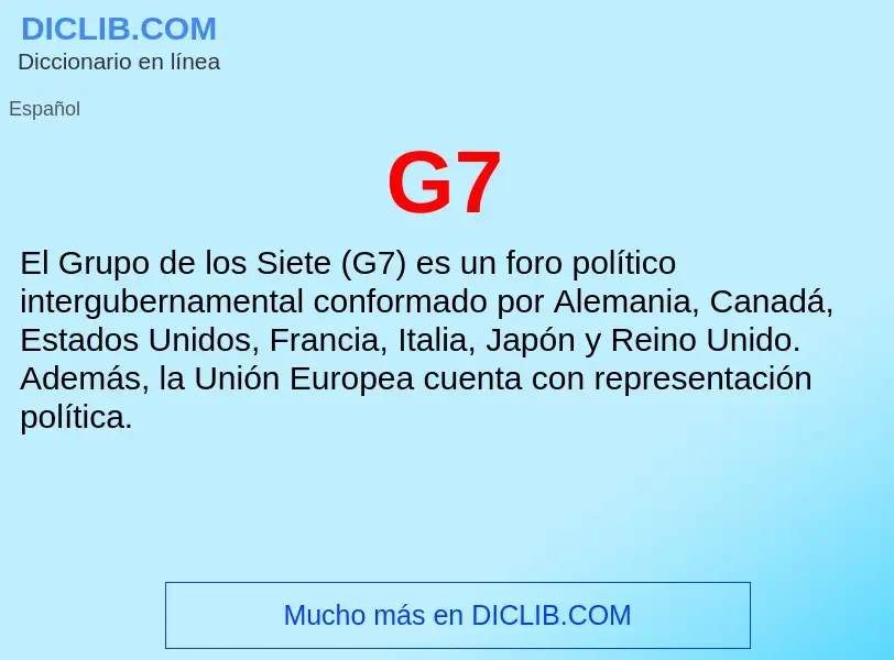 Qu'est-ce que G7 - définition