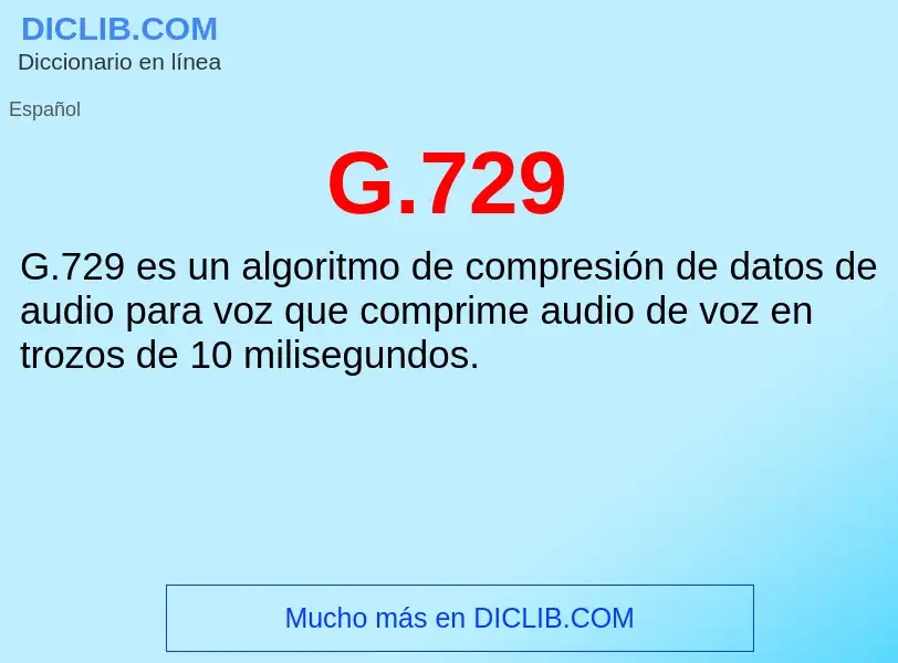 What is G.729 - meaning and definition