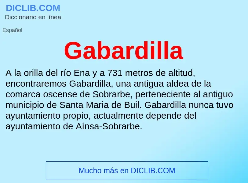 O que é Gabardilla - definição, significado, conceito