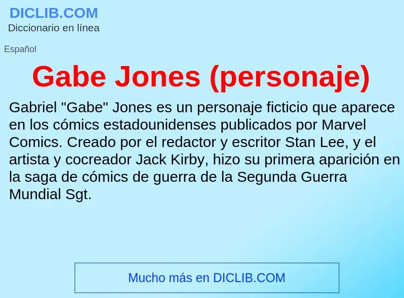 O que é Gabe Jones (personaje) - definição, significado, conceito