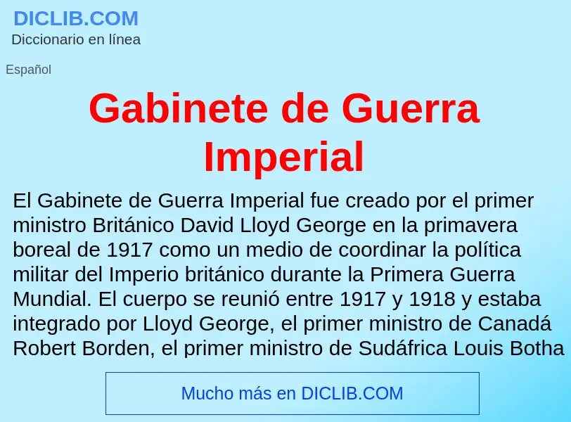 O que é Gabinete de Guerra Imperial - definição, significado, conceito