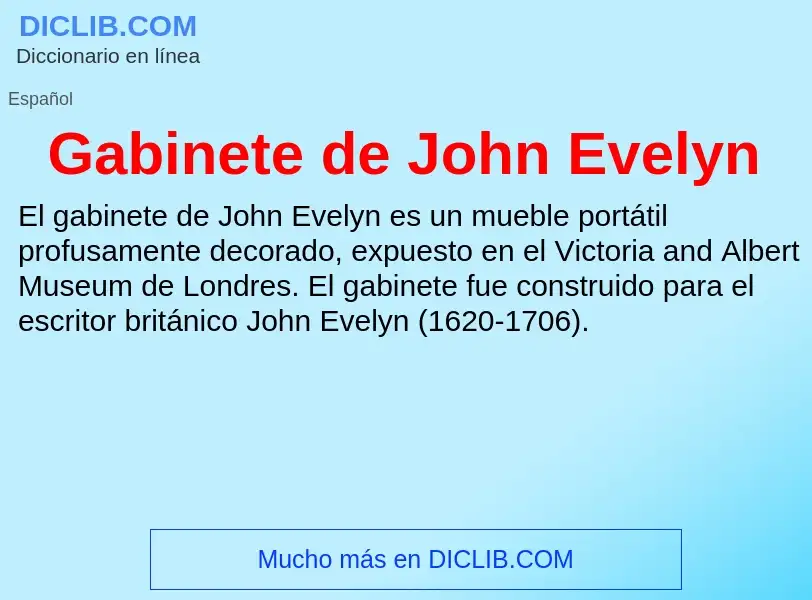 O que é Gabinete de John Evelyn - definição, significado, conceito