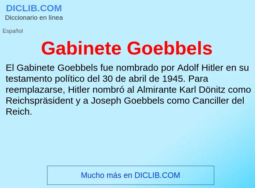 O que é Gabinete Goebbels - definição, significado, conceito