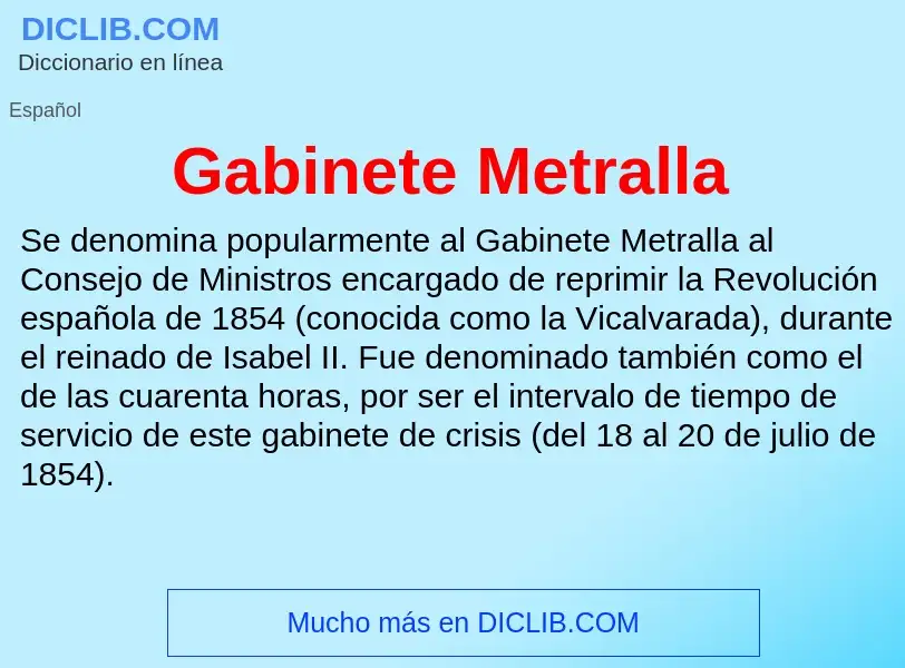 O que é Gabinete Metralla - definição, significado, conceito