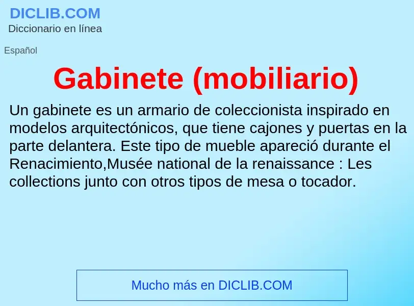 O que é Gabinete (mobiliario) - definição, significado, conceito