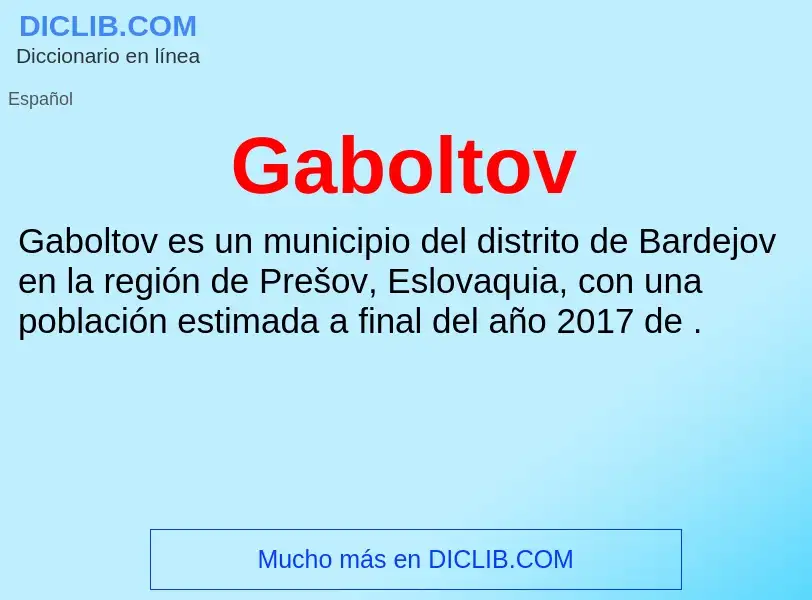 Что такое Gaboltov - определение